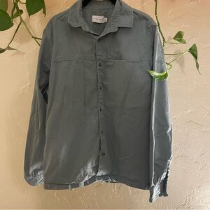 Topman Men’s Charcoal Blue Button Up Shirt